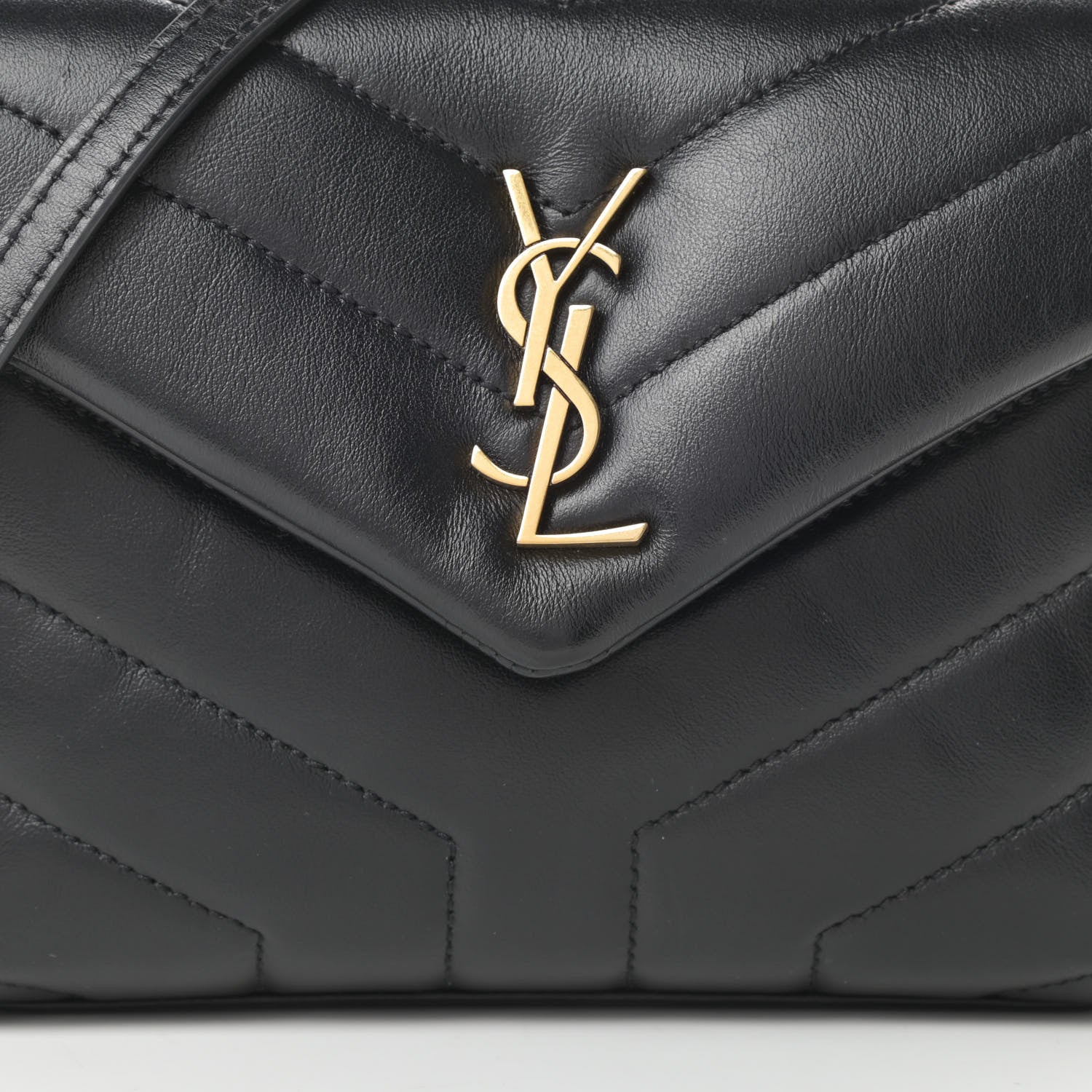 Saint Laurent Calfskin Y Quilted Monogram Toy Loulou Crossbody Bag Black 8 of 12