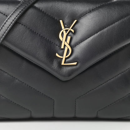 Saint Laurent Calfskin Y Quilted Monogram Toy Loulou Crossbody Bag Black 8 of 12