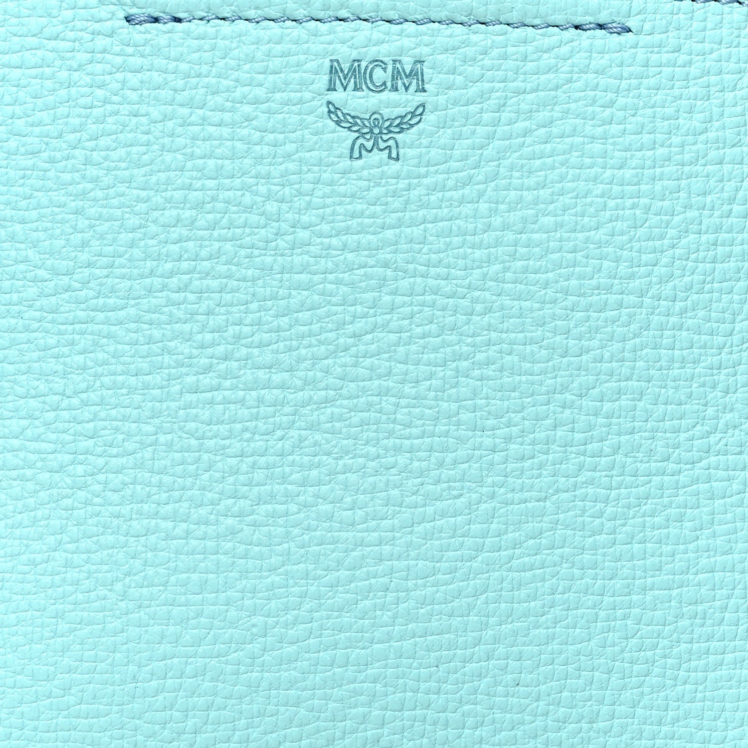 MCM Grained Calfskin Mini Tote Light Blue 7 of 10