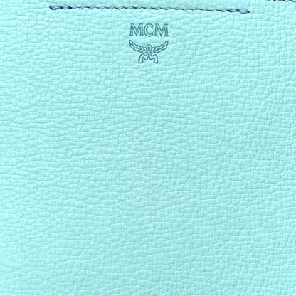 MCM Grained Calfskin Mini Tote Light Blue 7 of 10
