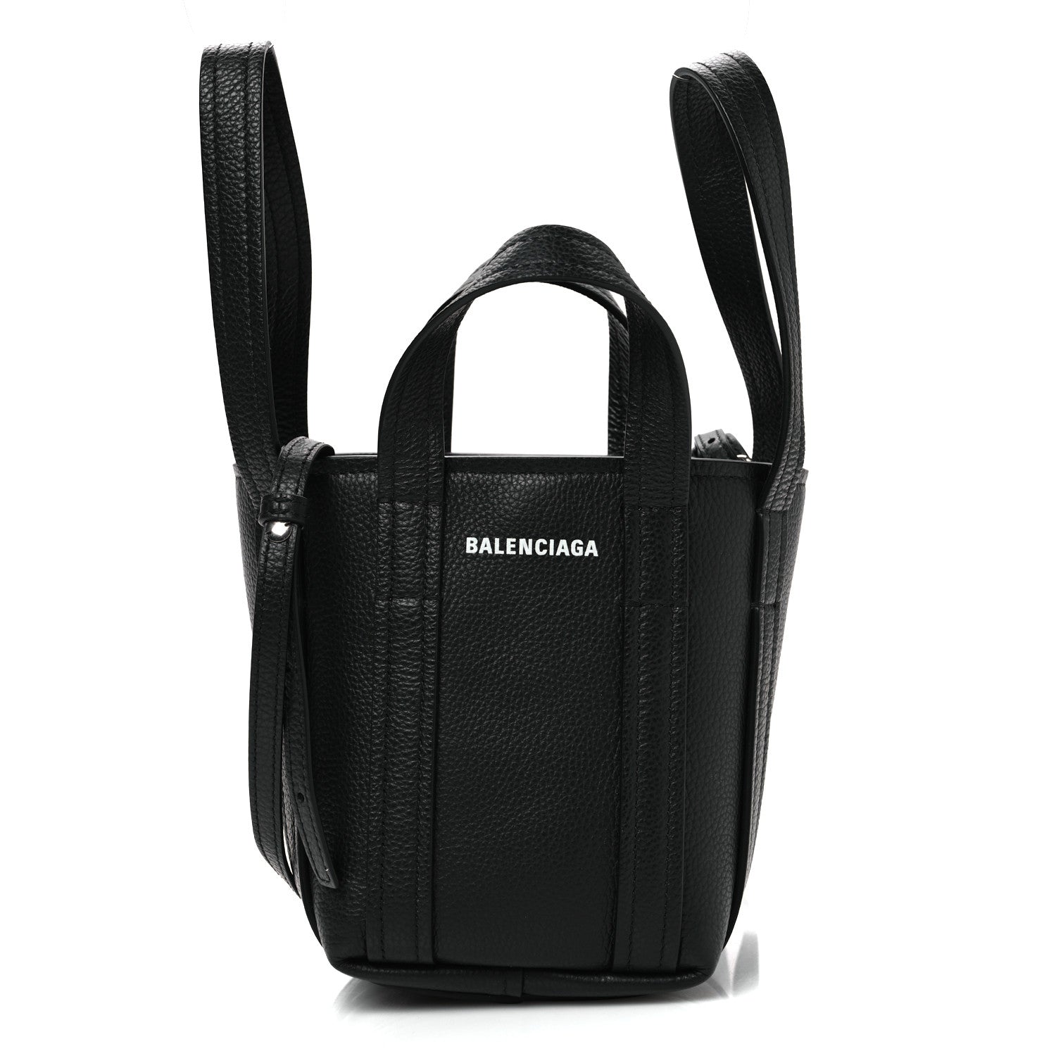Balenciaga Grained Calfskin Mini 2.0 Everyday North South Shoulder Tote Bag Black 1 of 10