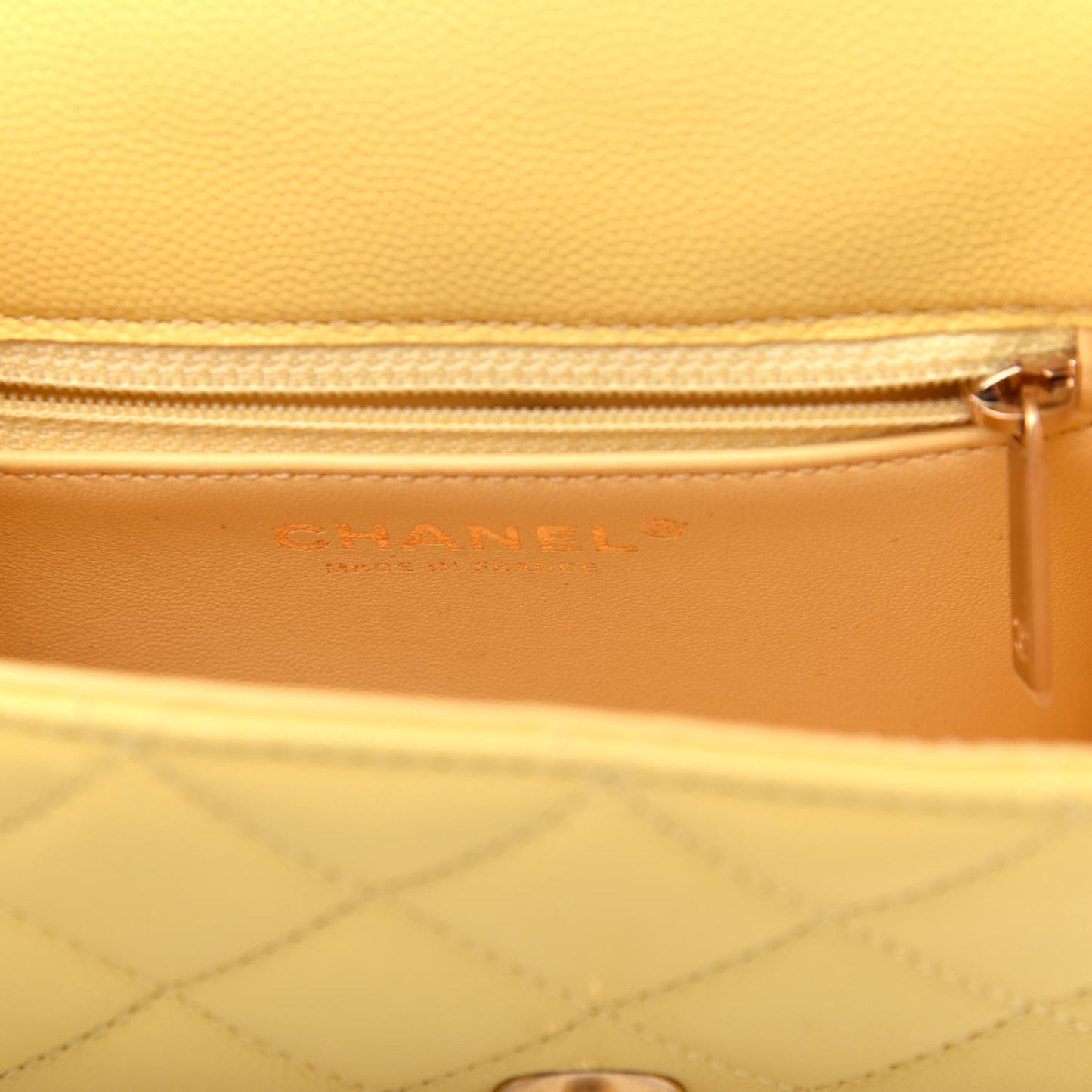 Caviar Quilted Mini Sweet Classic Flap Yellow