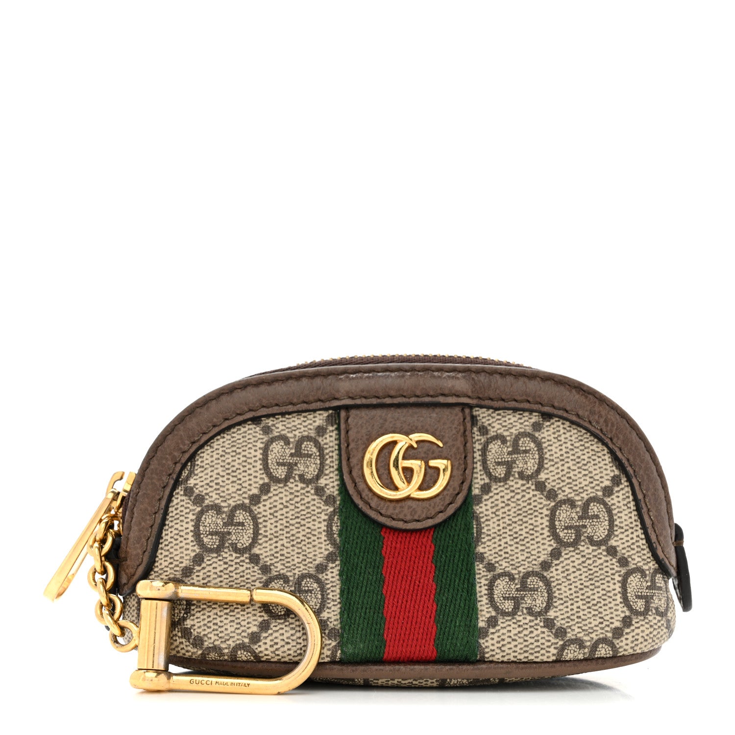 Gucci GG Supreme Monogram Web Ophidia Dome Key Pouch Beige New Acero 1 of 7