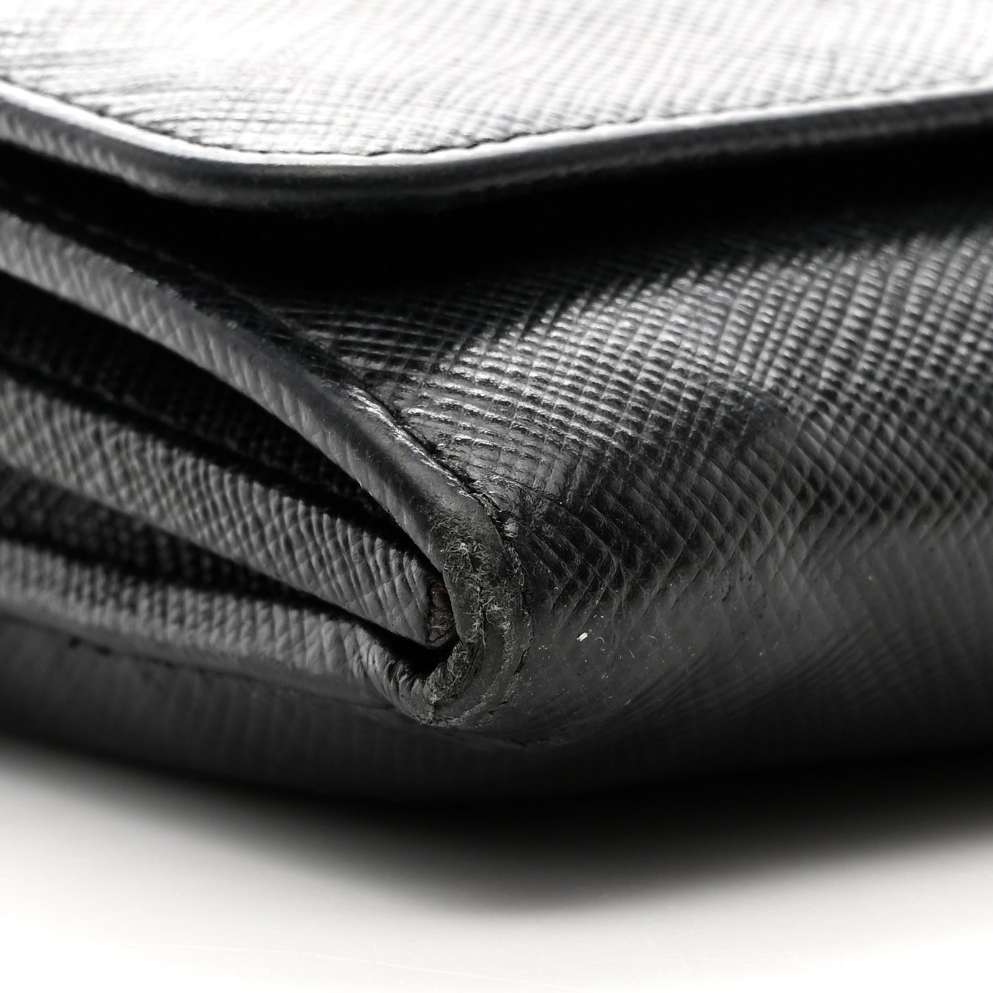 Saffiano Bi-Color Wallet On Chain Black Fuoco