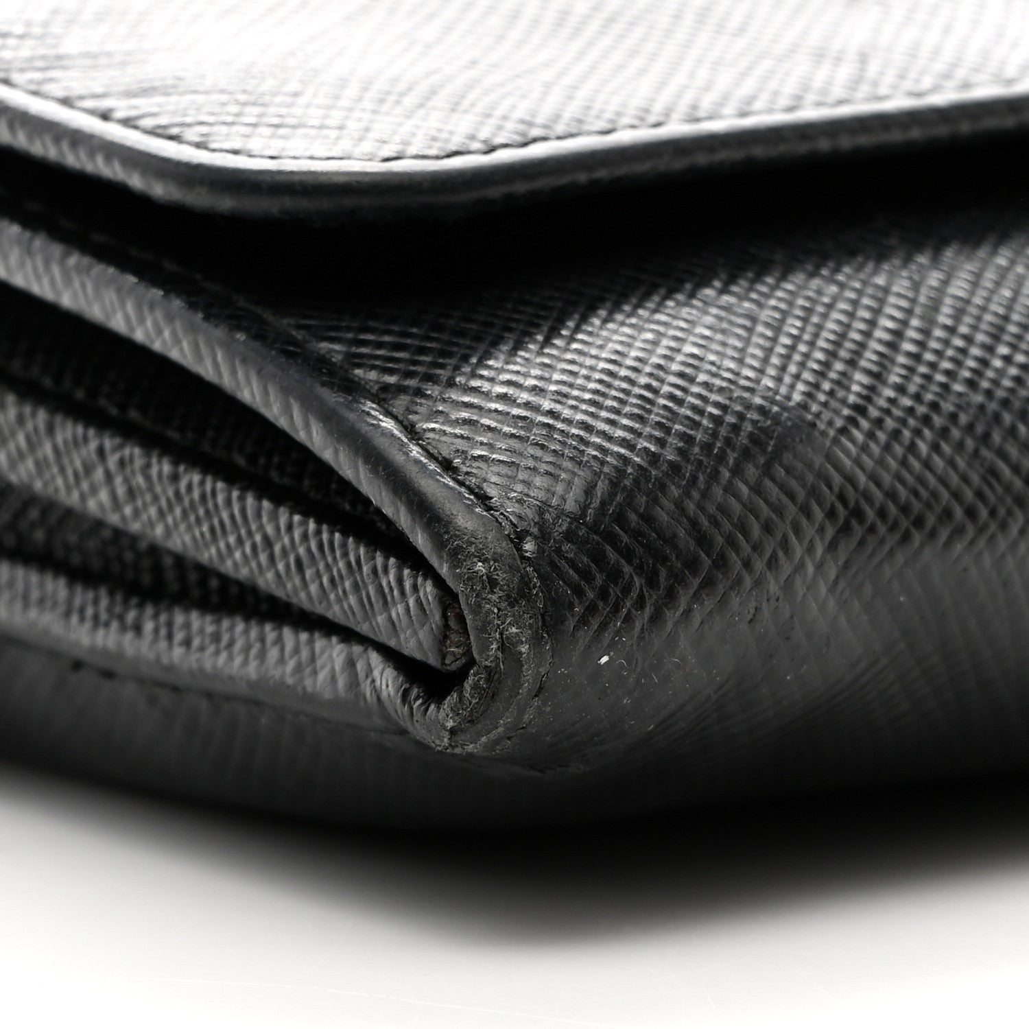 Prada Saffiano Bi-Color Wallet On Chain Black Fuoco 5 of 9