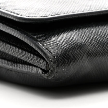 Prada Saffiano Bi-Color Wallet On Chain Black Fuoco 5 of 9
