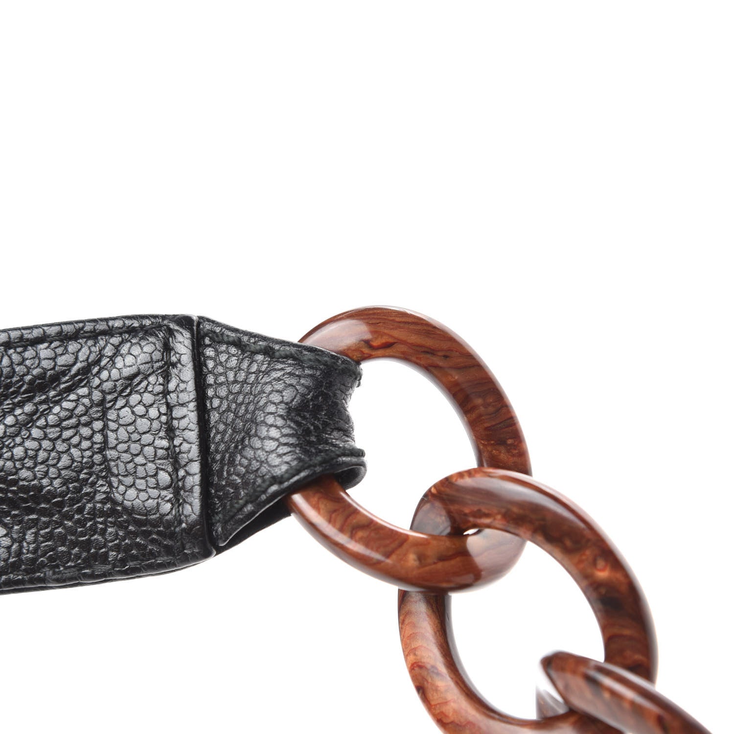Chanel Caviar CC Wood Chain Hobo Black 11 of 14