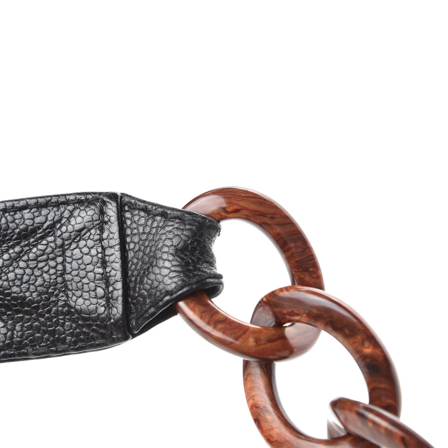 Caviar CC Wood Chain Hobo Black