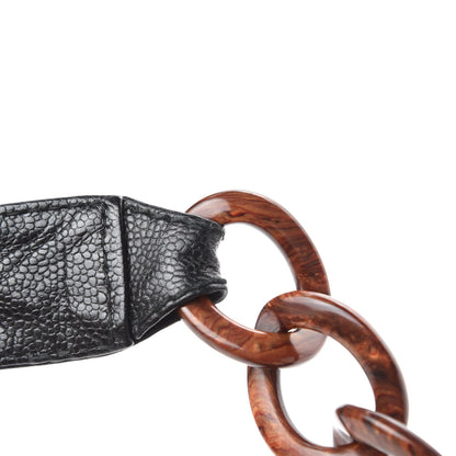Chanel Caviar CC Wood Chain Hobo Black 11 of 14