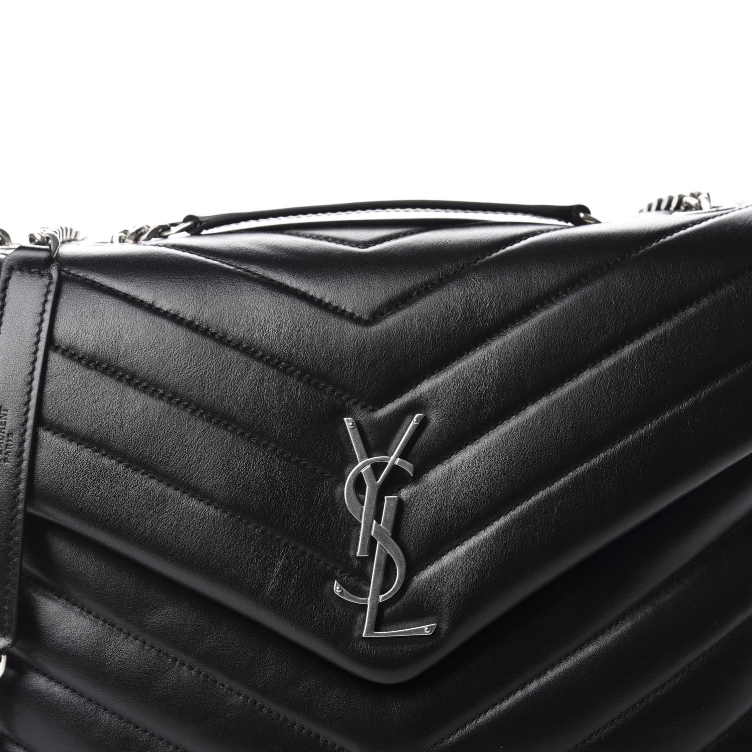 Saint Laurent Calfskin Y Quilted Monogram Medium Loulou Chain Satchel Black 11 of 11