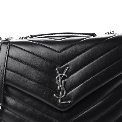 Saint Laurent Calfskin Y Quilted Monogram Medium Loulou Chain Satchel Black 11 of 11