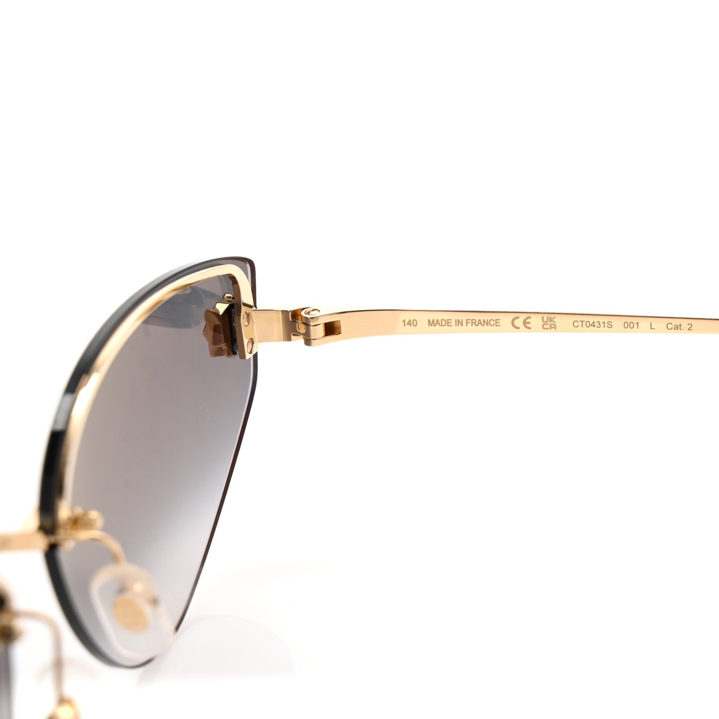 Panthere De Cartier Cat Eye Sunglasses CT0431S Gold Black