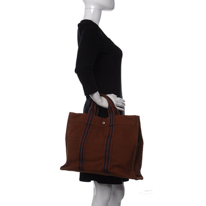 Hermes Canvas Fourre Tout MM Brown 2 of 9