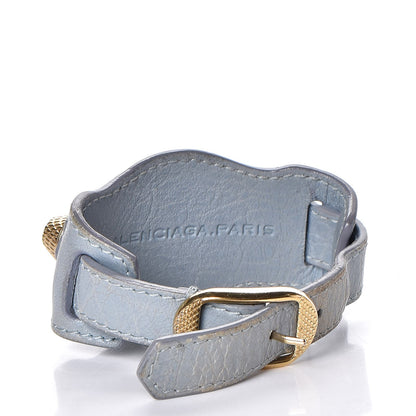 Balenciaga Agneau Arena Giant 12 Gold Hardware Bracelet Bleu Acier 3 of 6
