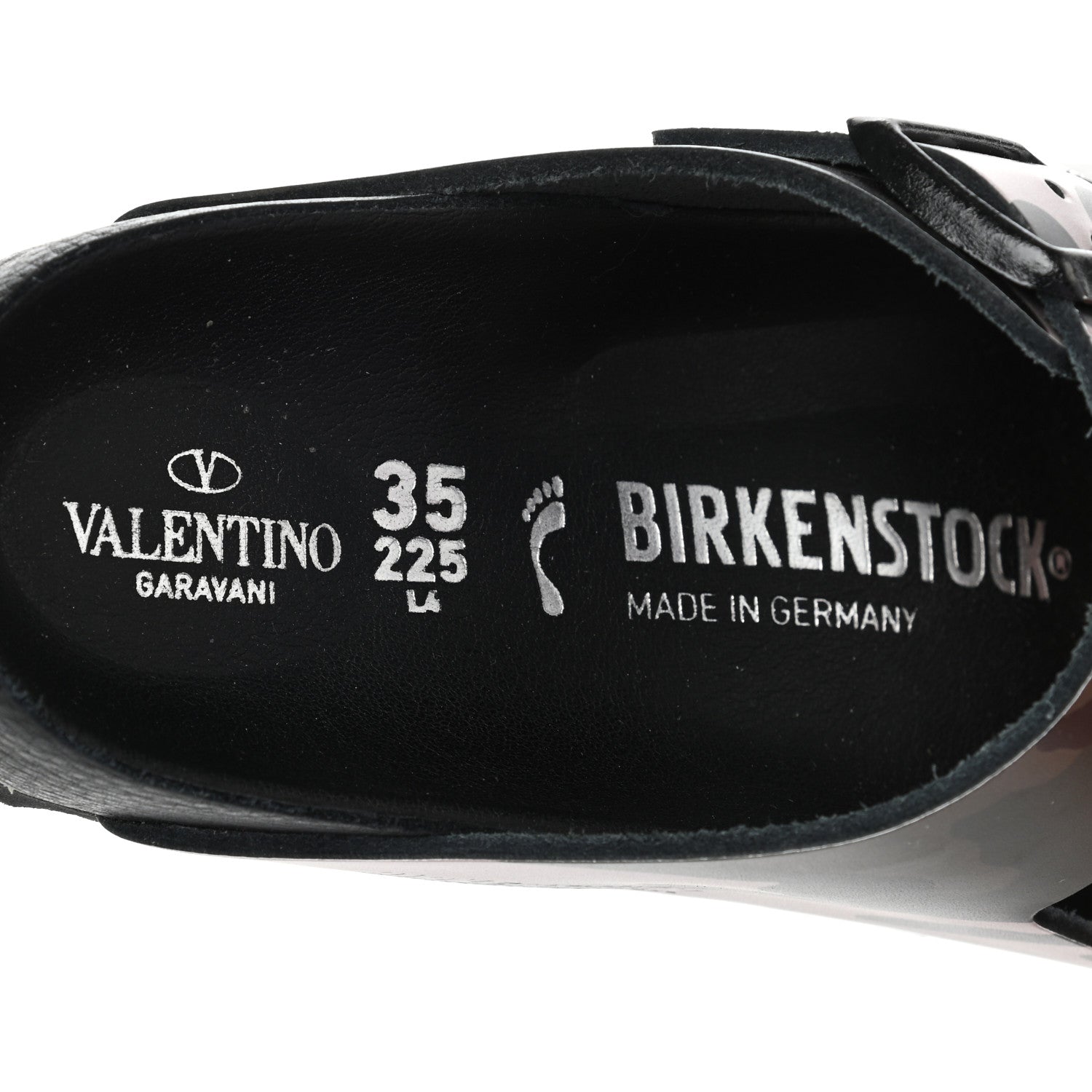 Valentino Garavani X BIRKENSTOCK Calfskin VLTN Arizona Slide Sandals 35 Army Green Poudre 5 of 9