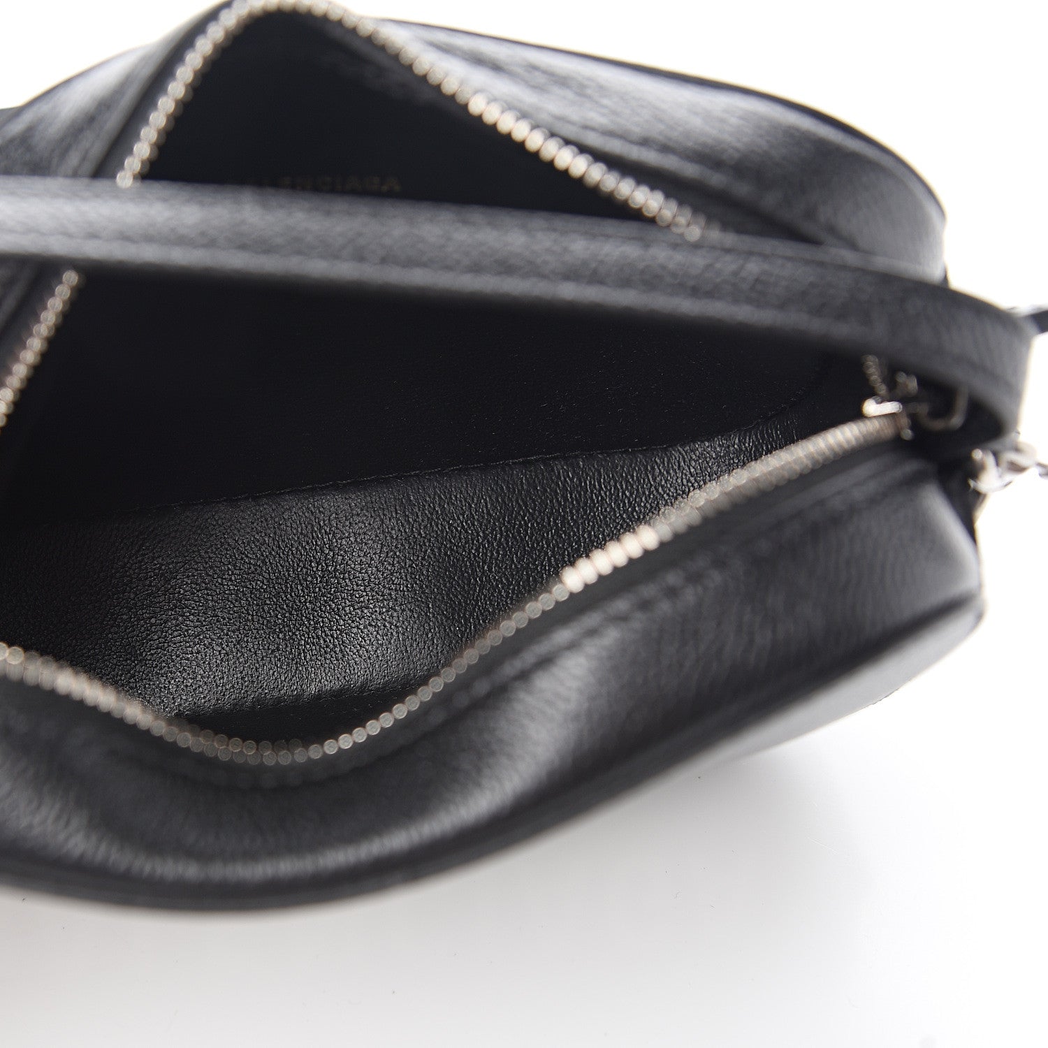 Balenciaga Grained Calfskin Logo XS Ville Top Handle Camera Bag Black White 4 of 8