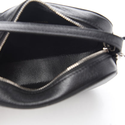 Balenciaga Grained Calfskin Logo XS Ville Top Handle Camera Bag Black White 4 of 8