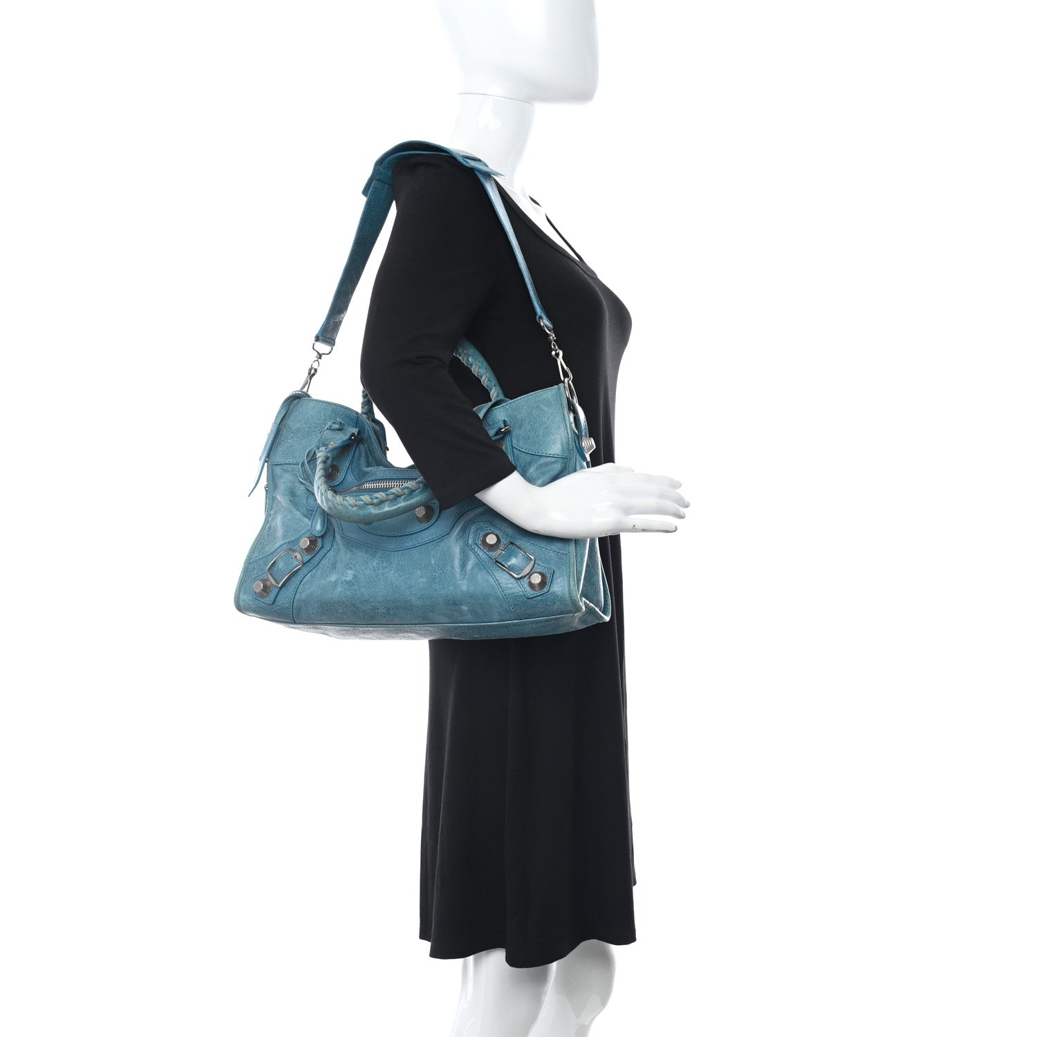 Balenciaga Agneau Giant 21 Silver Hardware City Cyclade 2 of 16
