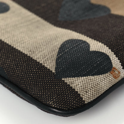 Burberry Mega Check Heart Print Peyton Crossbody Clutch Bag Black 11 of 16