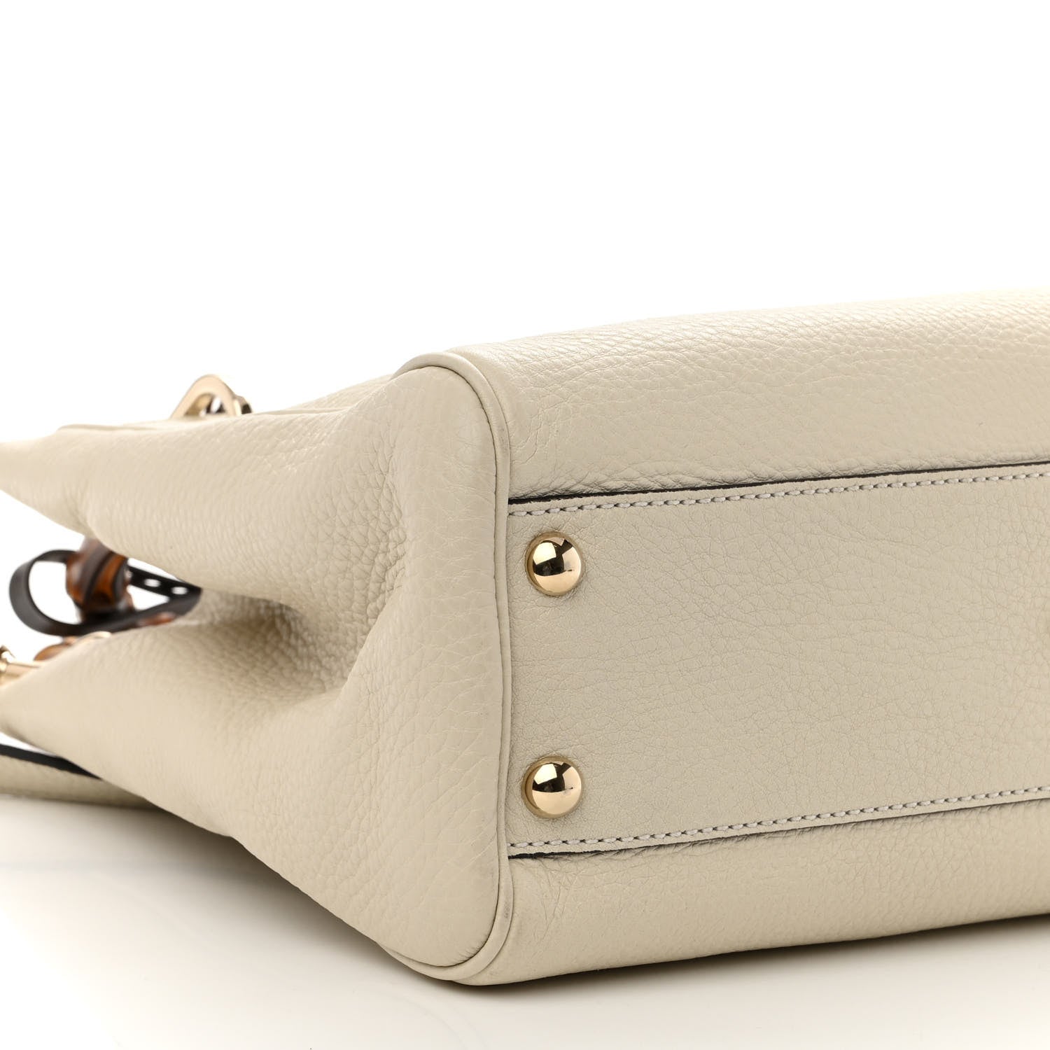 Gucci Calfskin Small Bamboo Shopper Tote White 10 of 11