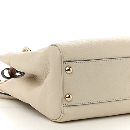 Gucci Calfskin Small Bamboo Shopper Tote White 10 of 11