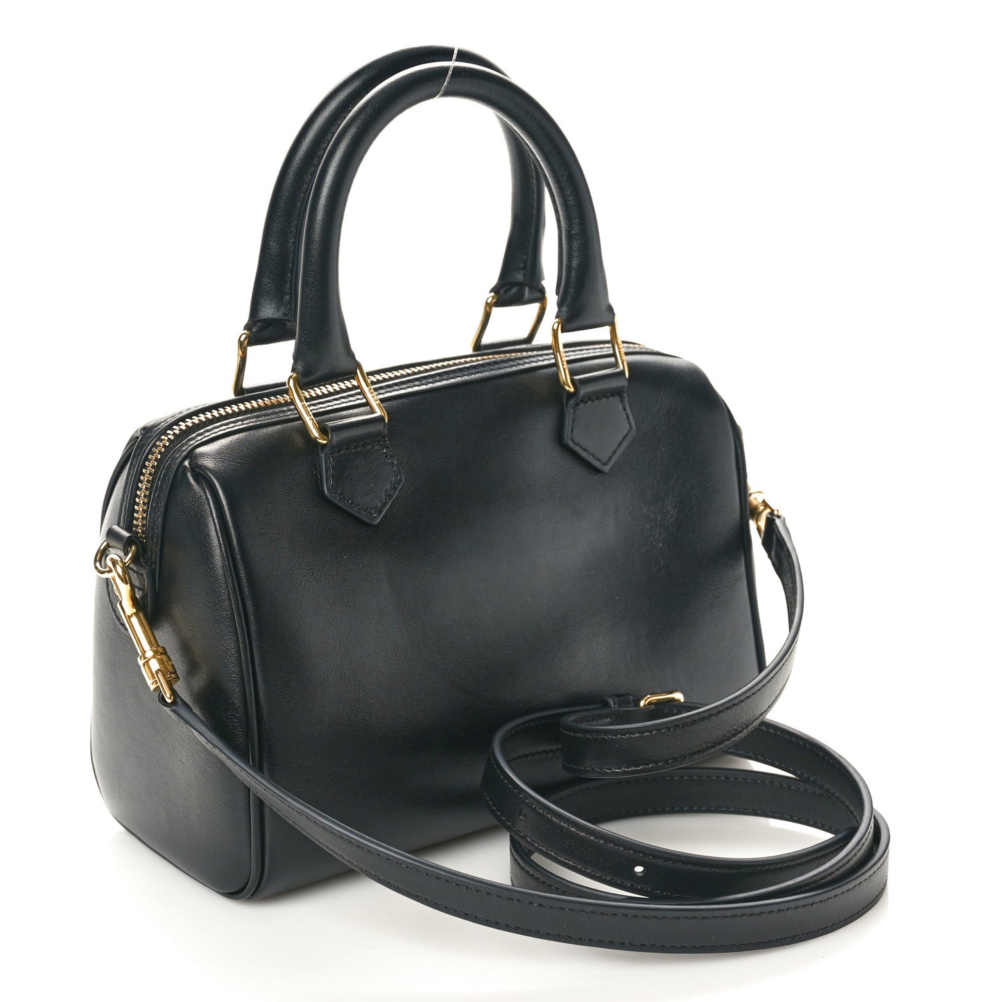 Smooth Calfskin Triomphe Small Boston Bag Black