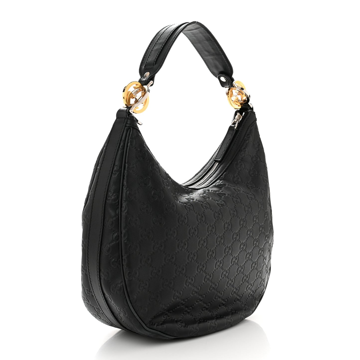 Guccissima Medium GG Twins Hobo Black