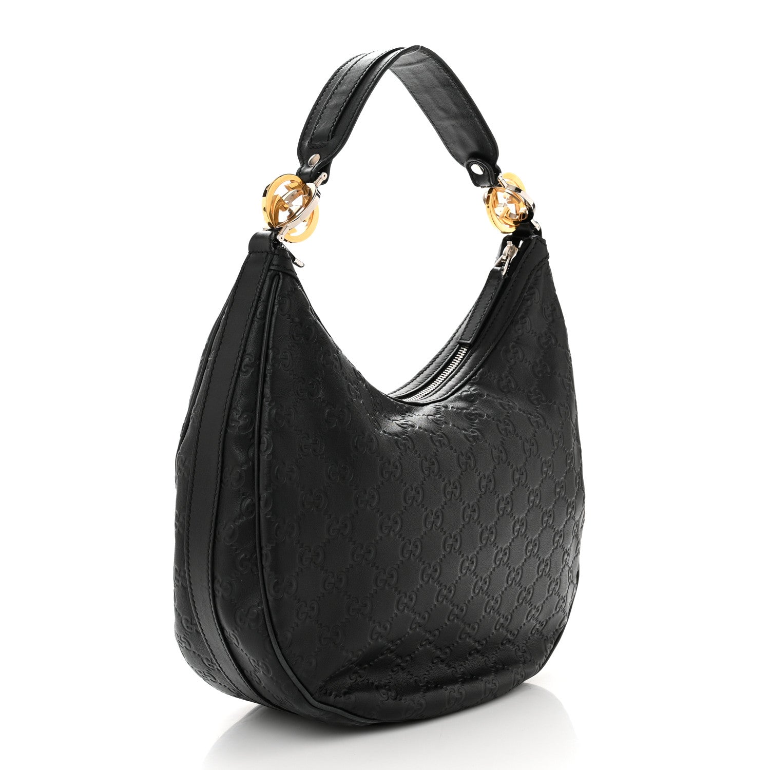 Gucci Guccissima Medium GG Twins Hobo Black 3 of 12