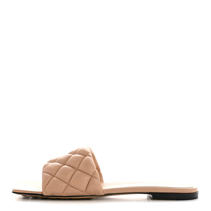 Bottega Veneta Nappa Matelasse Padded Flat Sandals 38.5 Cipria 1 of 10