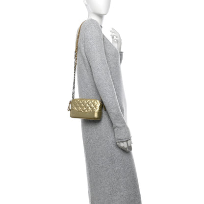 Chanel Metallic Aged Calfskin Quilted Small Gabrielle Clutch With Chain Gold 2 of 13