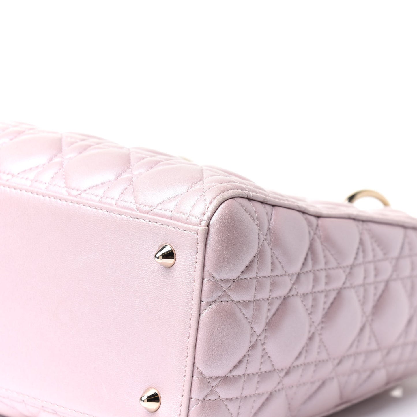 Pearly Lambskin Cannage Medium Lady Dior Lotus