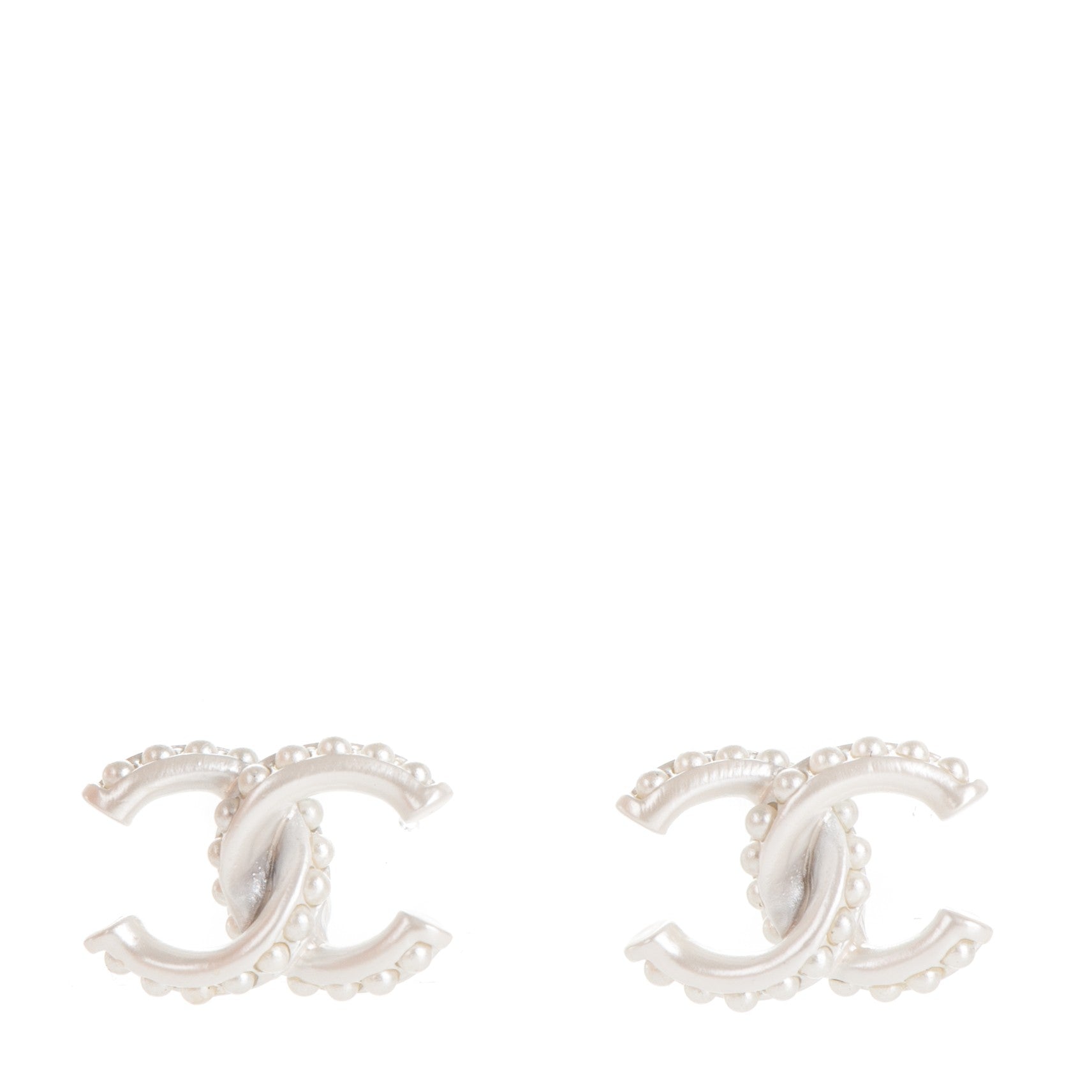 Chanel Pearl CC Earrings Gold Pearly White 1 of 4