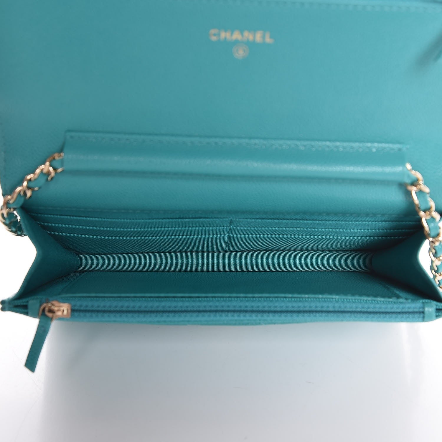 Chanel Caviar Quilted Wallet On Chain WOC Turquoise 5 of 9