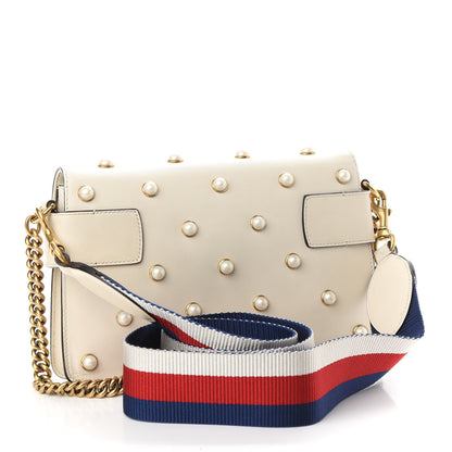 Gucci Nappa Pearl Studded Mini Queen Margaret Broadway Shoulder Bag Mystic White 3 of 9