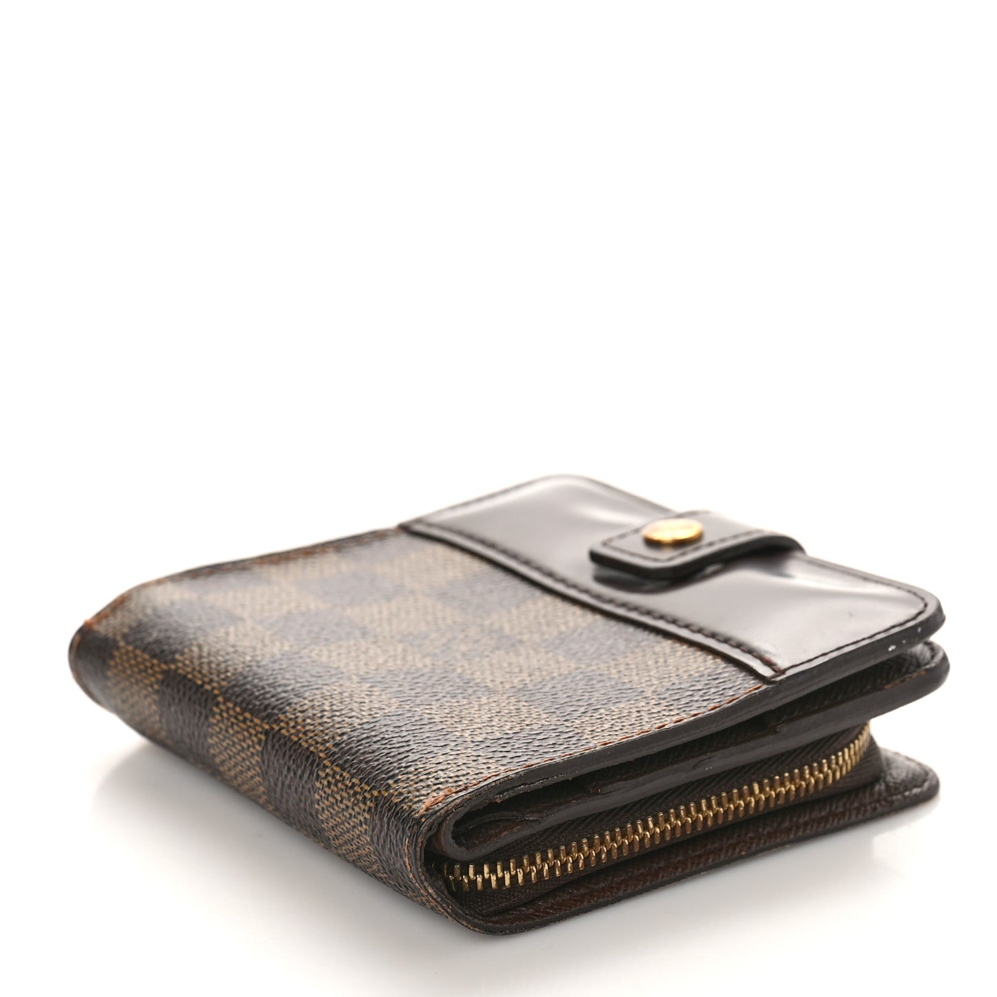 Damier Ebene Zippe Zipped Compact Wallet