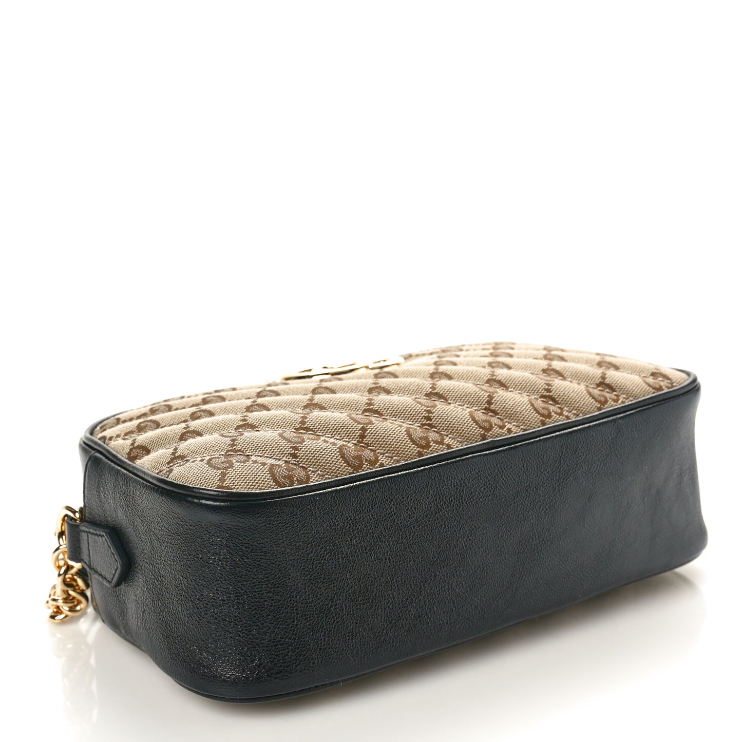 Monogram Matelasse Diagonal Small GG Marmont Chain Shoulder Bag Beige Black
