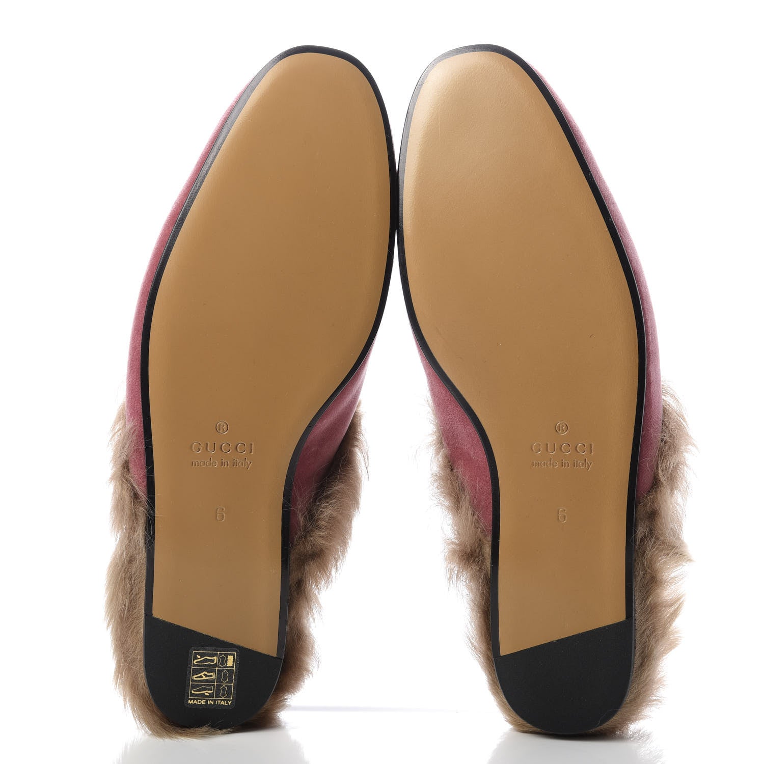 Gucci Velvet Fur Mens Princetown Slippers 6 Pink 5 of 8