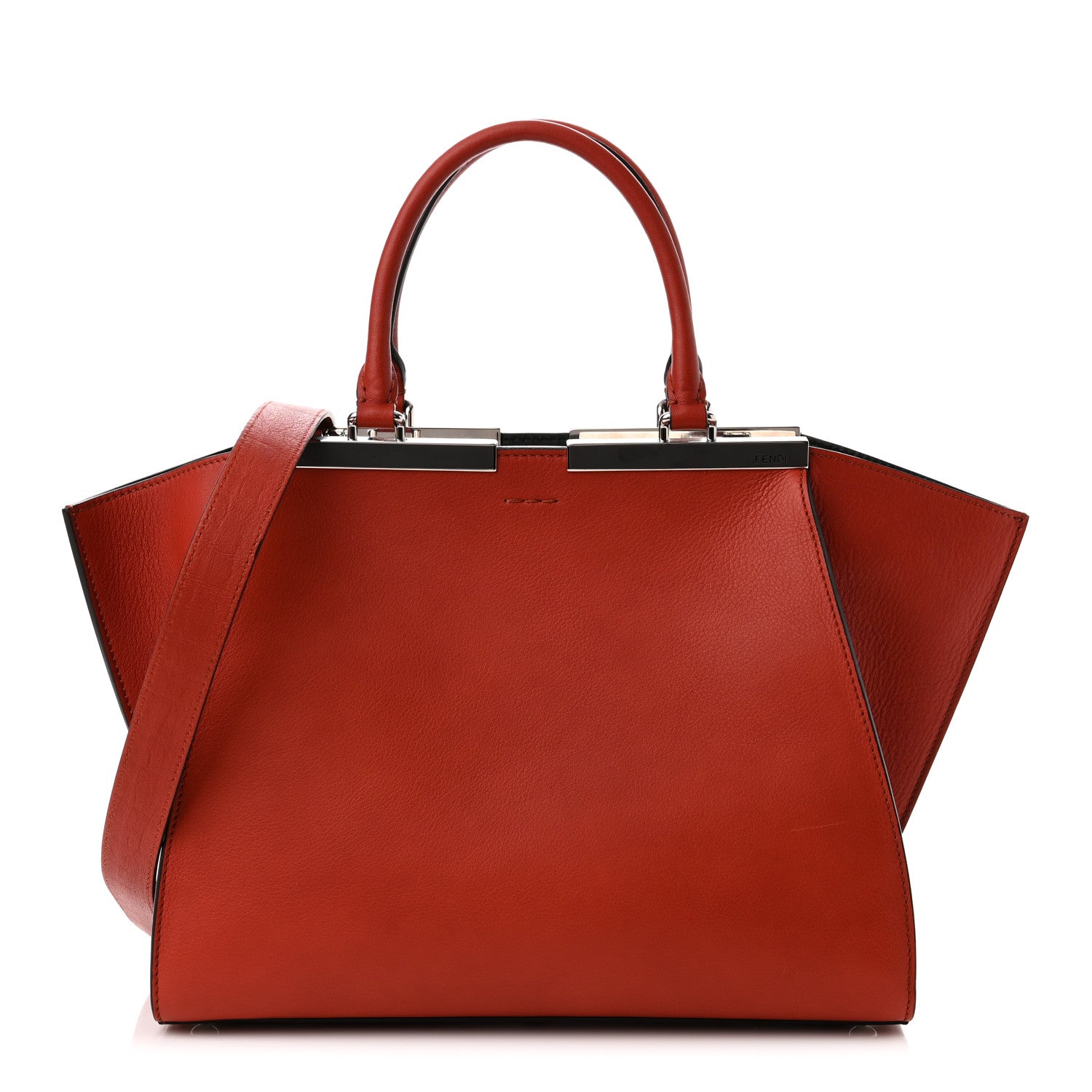 Fendi Vitello Dolce Marmol Shiny Nappa Petite 3Jours Tote Terra di Siena 1 of 10