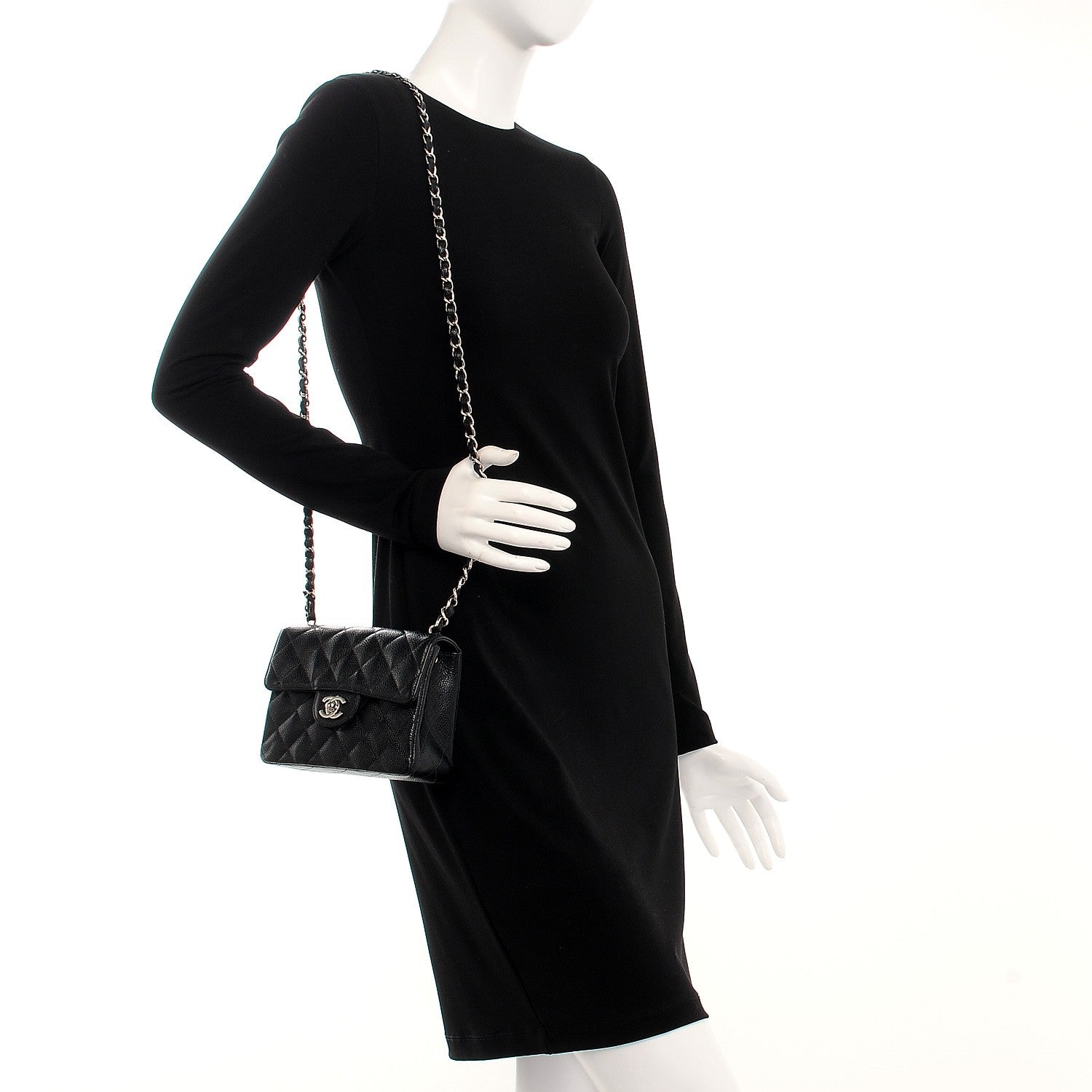 Chanel Caviar Quilted Mini Square Flap Black 2 of 8