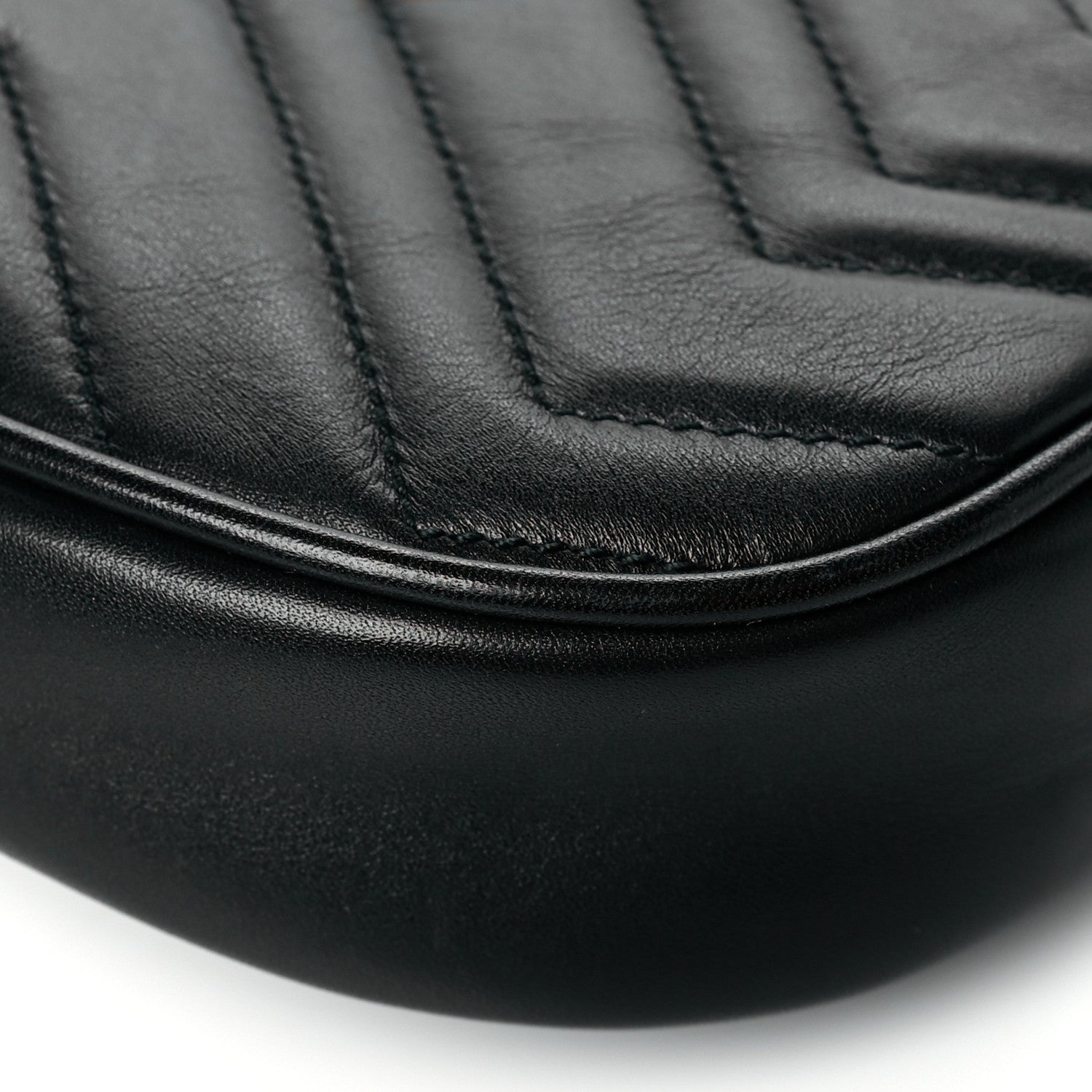 Gucci Calfskin Matelasse GG Marmont Belt Bag 85 34 Black 11 of 13