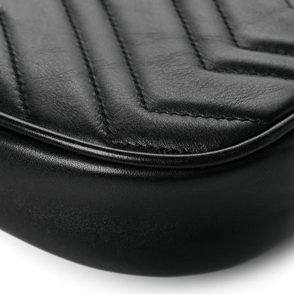 Gucci Calfskin Matelasse GG Marmont Belt Bag 85 34 Black 11 of 13