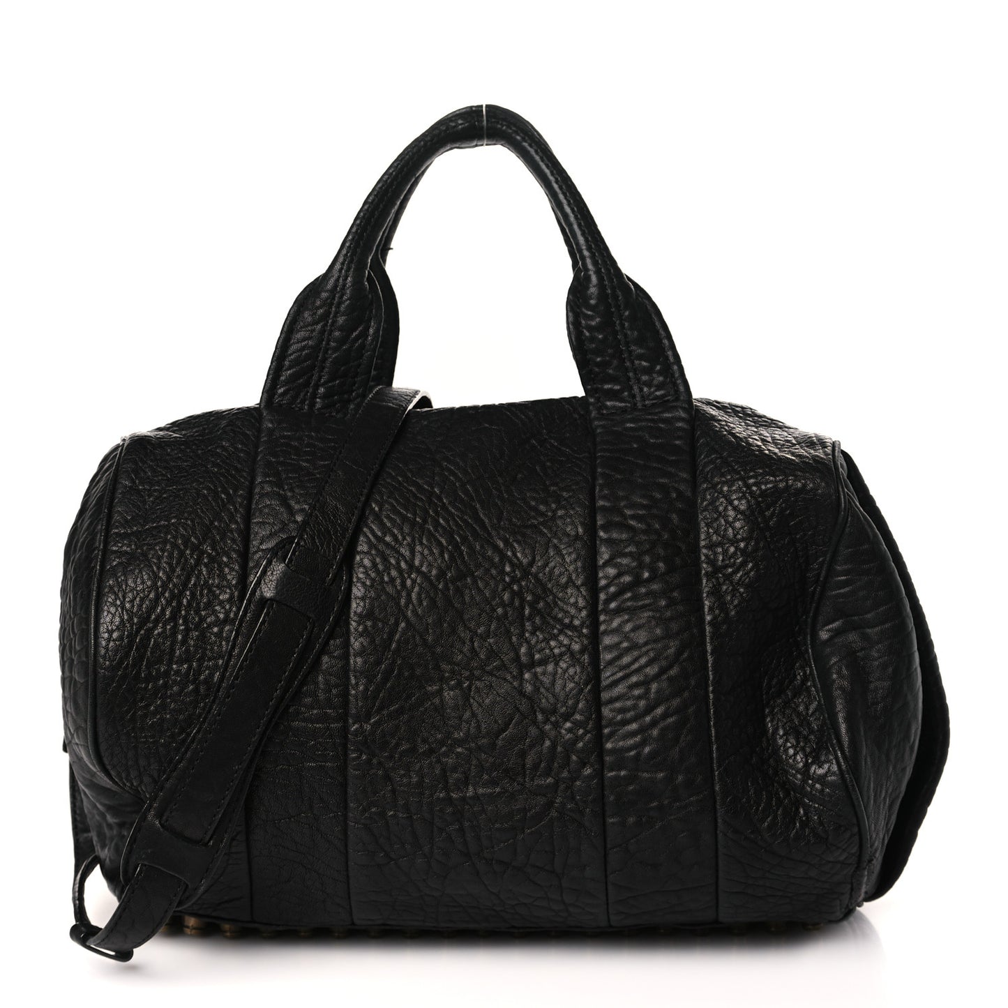 Pebbled Lambskin Rocco Black Antique Brass Hardware