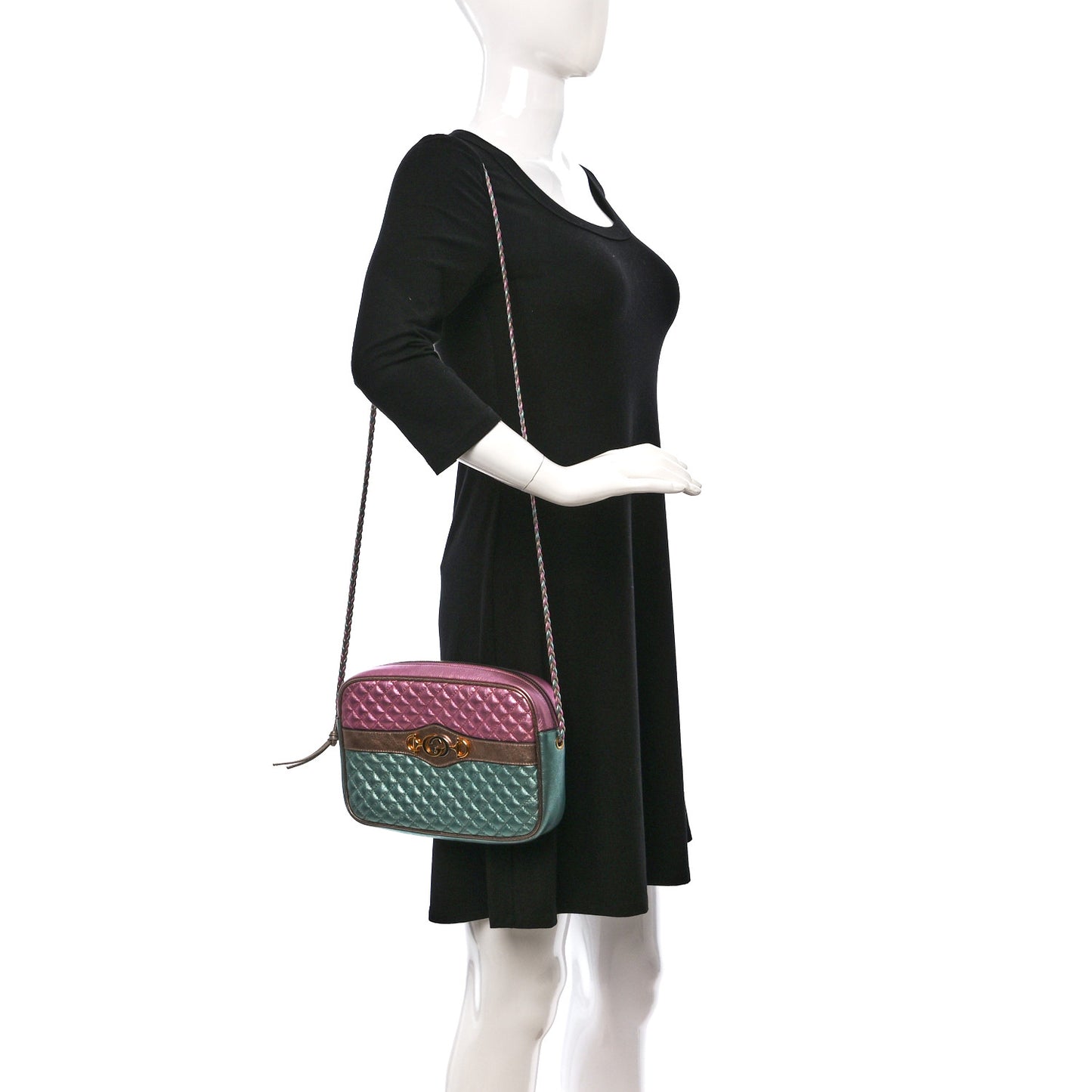 Laminated Nappa Trapuntata Small Zumi Shoulder Bag Rosa