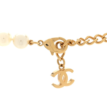 Chanel Pearl Resin CC Short Necklace Gold Black 4 of 5