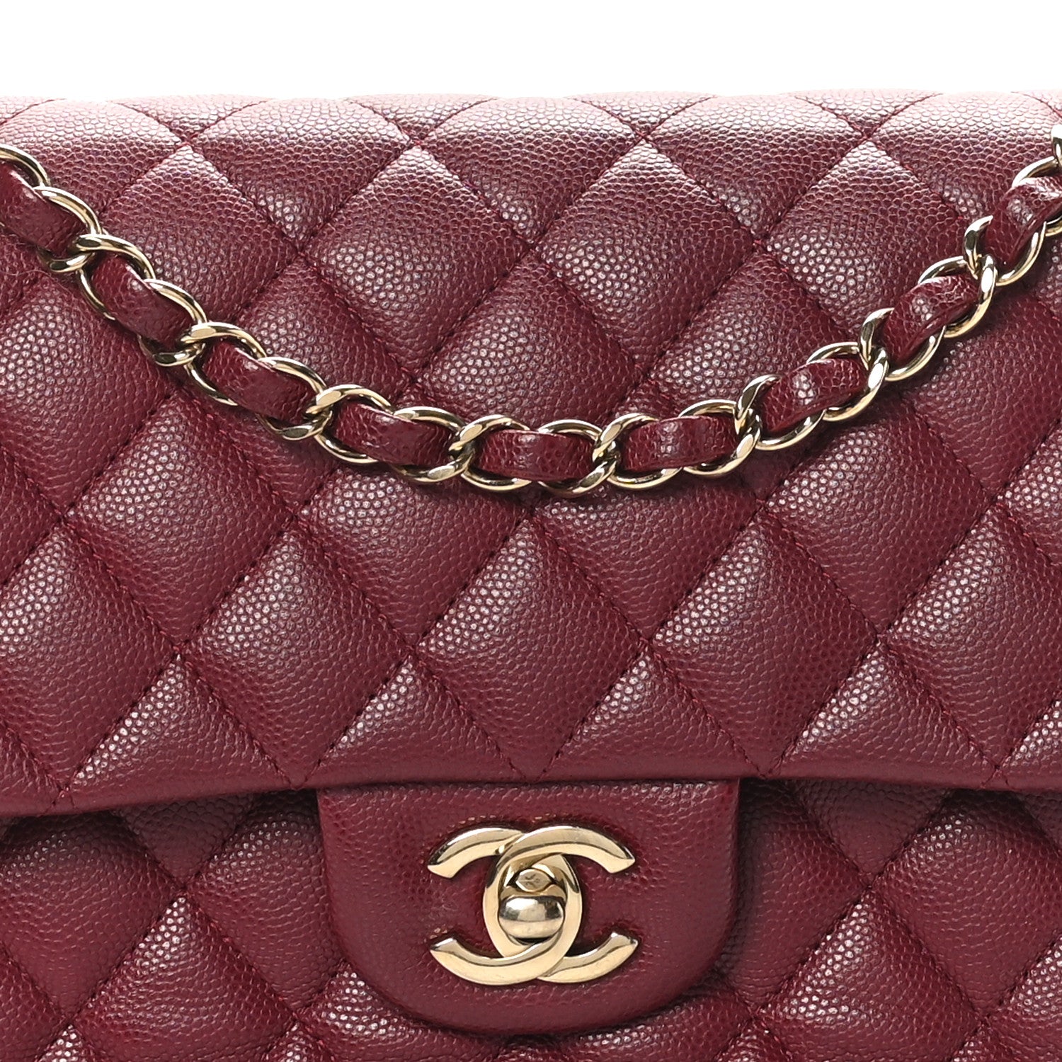 Chanel Caviar Quilted Medium Double Flap Burgundy 8 of 10