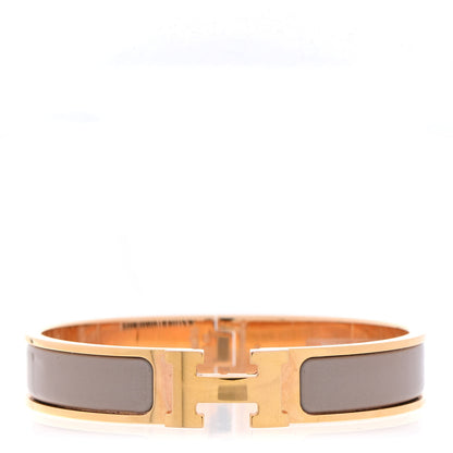 Hermes Enamel Narrow Clic Clac H Bracelet GM Marron Glace 1 of 4