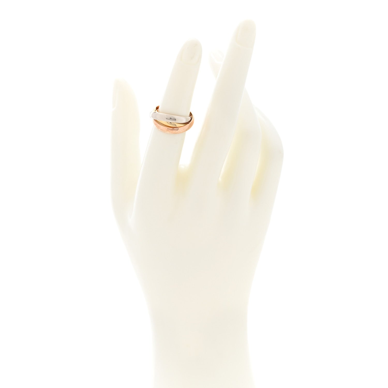 Cartier 18K Pink Yellow White Gold Classic Les Must De Cartier Trinity Ring 50 5.25 2 of 4
