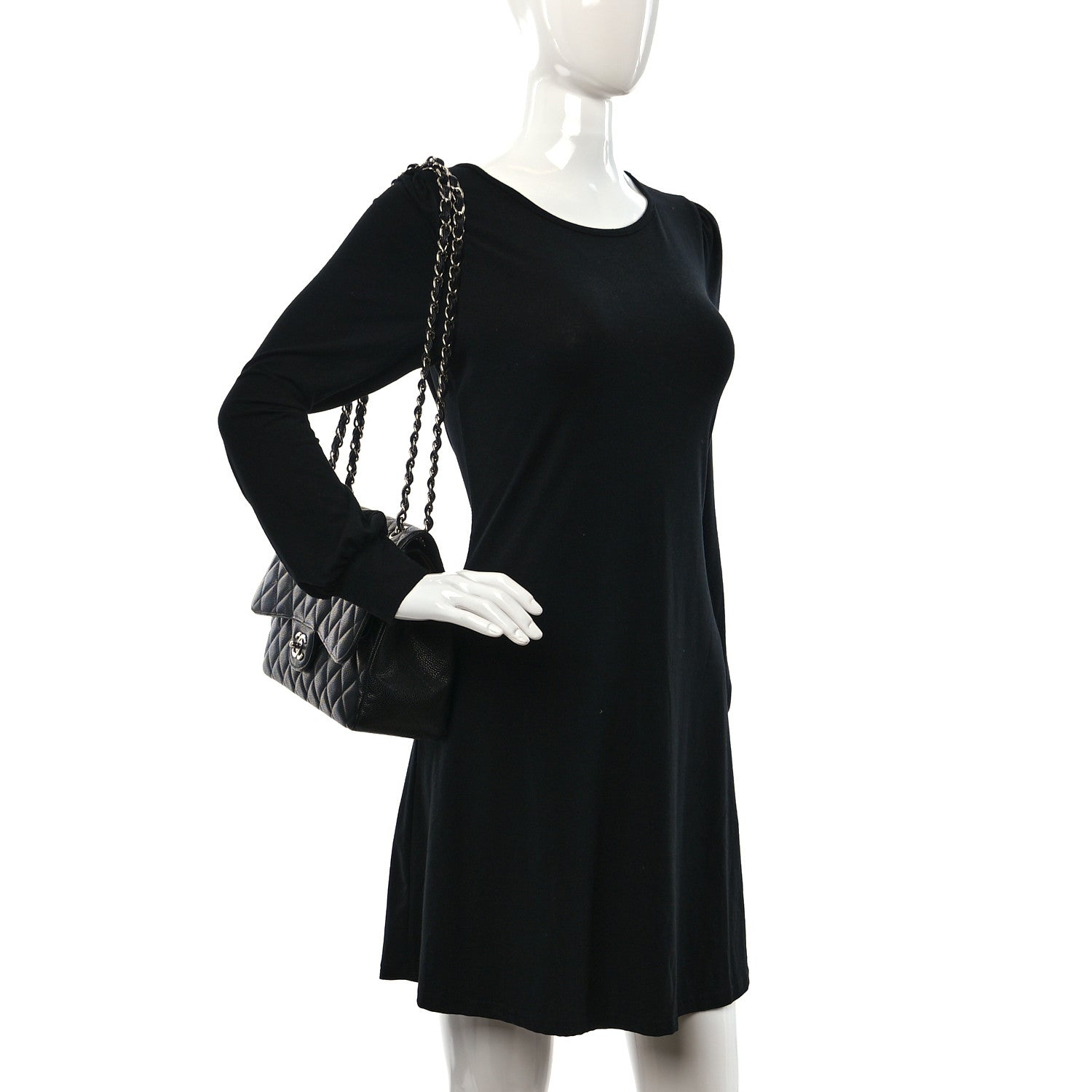 Chanel Caviar Quilted Jumbo Double Flap Black 2 of 11