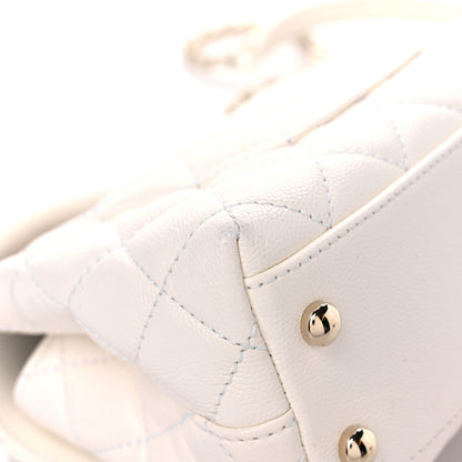 Chanel Caviar Quilted Extra Mini Coco Handle Flap White 10 of 12