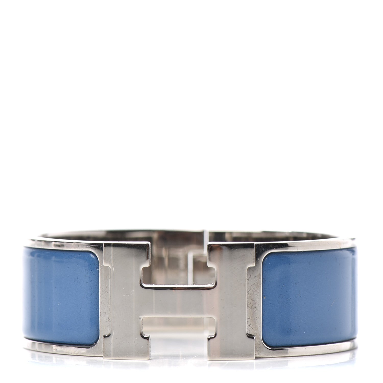 Hermes Enamel Wide Clic Clac H Bracelet PM Bleu Turquin 1 of 4